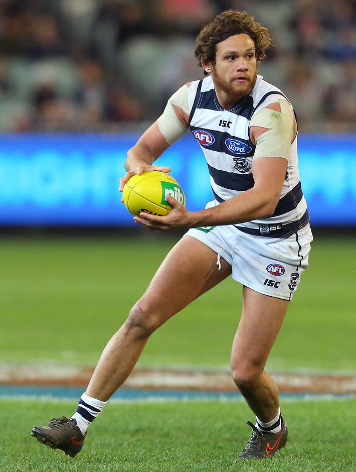 AFL 2015 Rd 22 - Geelong v Collingwood MELBOURNE, AUSTRALIA - AUGUST 28: Steven Motlop of the Cats in action during the 2015 AFL round 22 match between the Geelong Cats and the Collingwood Magpies at the Melbourne Cricket Ground, Melbourne, Australia on August 28, 2015. (Photo by Matthew Goodrope/AFL Media)